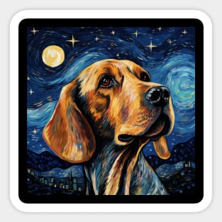 American English Coonhound Night Sticker